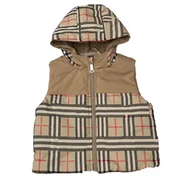 Kids Winter Vittage Check Nylon phechcoat bodywarmer Classic Stripe Jacket Striper Outdoor Warm Fly Serveless Feather Parka Baby Outwear 37ker