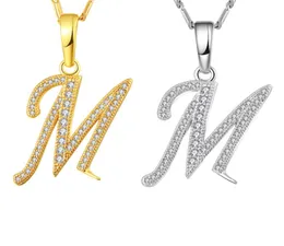 Capital Inledande M Letter Necklace for Women Silvergold Color Alphabet Pendant Chain Name Jewelry Gift for HER9575053