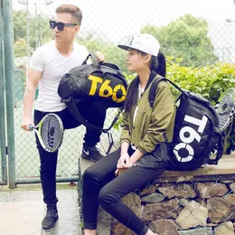 T60 New Men Sport Gym Bag Women Fitness Waterproof Outdoor Separate Space For Shoes pouch rucksack Hide Backpack1280R