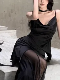 Werk Jurken 2023 Zomer Zwarte Elegante Gothic Party Suits Stijl Vrouwelijke Franse Y2k Vest Bodycon Broek Koreaanse Mode Hoge Taille outfits