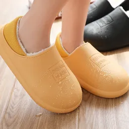 Slippers Women Waterproof Fur Slippers Winter Warm Plush Household Slides Indoor Home Thick Sole Footwear Non-Slip Shoes Couple Sandals 230926