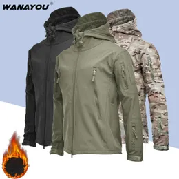 Jaquetas ao ar livre Hoodies Inverno Mens Tactical Fleece Jaqueta Impermeável Softshell Camping Pesca Caminhadas Casacos Camuflagem Térmica Windbreaker 230926