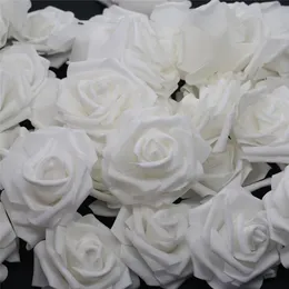 10pcs-100pcs White Pe Foam Rose Flower Head Sztuczna róża do domu dekoracyjne wieńce kwiatowe przyjęcie weselne dekoracja 279d