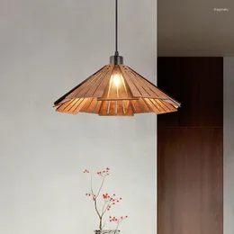 Pendant Lamps Dining Room Wooden Lights Retro Creative Pastoral Table For Ceiling Wabi-Sabi Wind Kitchen Island Luminary
