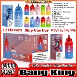 Original UZY Bang King 12000 Puffs Disposable 12k Vapes Pen E Cigarette 0% 2% 3% 5% Vaporizer Recharge Mesh Coil Vape Pen Puffbars Bapme Instock Ship one day