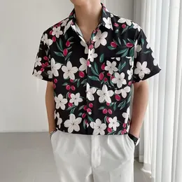 Men's Casual Shirts Fashion For Men Flower Printing Short Sleeve Lapel Slim Hawaiian Shirt Beachwear Travel 2023 Summer Top 3XL