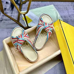 2023 New Summer Slippers Fashion Round Toe Women Shoes Casual Flats Concise Weave Genuine Leather Sapato Feminino Size 35-45 Hot