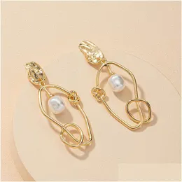 Dangle Chandelier Simple Big Geometric Irregar Earrings Women Alloy Gold Statement Drop Earring Gilrs Eardrop Jewelry Brincos Delivery Dhnaz