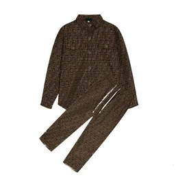 نسخ عالية المسارات ، الدنيم سترة بدلة رياضية F Jacquard Sweatshirt Designer Cardigan Coat Fashion Pants Disual Trafing Breaters Baseball Jackets اثنين