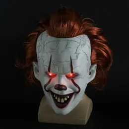 Film S It 2 ​​Cosplay Pennywise Clown Joker Mask Tim Curry Mask Cosplay Halloween Party Rekvisita LED MASK MASQUERADE MASKS HELA F2419