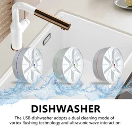 Other Home Storage Organization Mini Turbo Dishwasher USB Rechargeable Portable Ultrasonic Dish Washer Cordless Sink Wireless for Use 230926