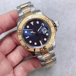 Limitowana edycja Luksusowy automatyczny ruch U1 Mężczyźni oglądaj Yatch Sapphire Crystal Master II Blue Dial Dwa ton 316 Pasmo nierdzewne Mont306Q