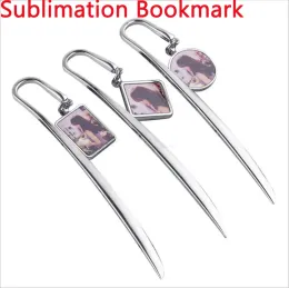 Sublimation Blank Metal Bookmark Favor Diamond Shaped Photo Frame Pendant Creative Festival Gift for Student