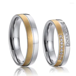 Fedi nuziali Amanti occidentali Alleanze Regalo di San Valentino Anello di gioielli Cz Coppia Matrimonio Dito Anel Bague Mariage Anelli