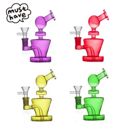 Groothandel Nieuwste ontwerp Mini Waterpijp kleurrijke 14mm vrouwelijke Dikke bedwelmende glas water dab rig bong met roken droge kruid tabak kom