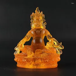 Estatuetas decorativas imagem de buda do deus riqueza resina imitação de vidro tântrico lenda tibetana-água zangbala para