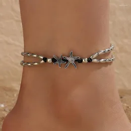 Anklets Beads Starfish For Women Beach Anklet Leg Bracelet Handmade Bohemian Foot Boho Jewelry