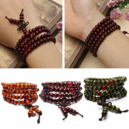 Bracciale Rosario Tibetano Autentico 108 Perline In Osso Di Yak - Portafortuna Elastico Fatto A Mano Per Preghiera Buddha E Meditazione - 4