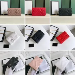 466492 Women Luxurys Designers Mini Wallets Sewing Thread Leather Shoulder Bags Fashion Handbag Woman Chain Crossbody Bag Card Slo210M