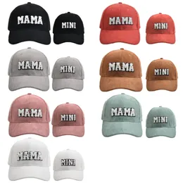 Family Matching Outfits Citgeett 9 Colors ParentChild Kids Adult Hats LeopardLetter Printed Corduroy Baseball Caps Outdoor 230927