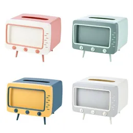 Creative TV Tissue Box Dispenser Storage Napkin Case with Mobile Phone Holder M68E281b