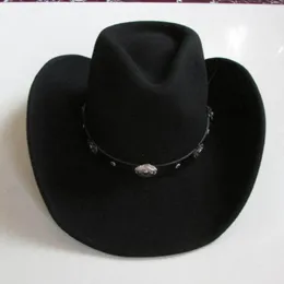 ベレットウール防水防止防止防止男性Ma Shu Mao Qi Shi Cowboy Hat Large Brim Gentleman Black Mens Fedora 2023