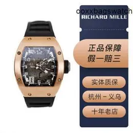 Richardmill العلامة التجارية الجديدة Wristtwatches Richardmill RM010 Mens Series Watch Rose Gold Material Distric