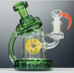 SAML Klein Bong Hookahs SOL Dab Rig Glass Recycler Smoking donut Water Pipe Seed Of Life joint Size 14.4mm Thick Base PG3003(FC-Klein)