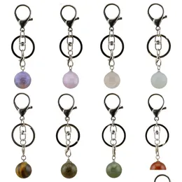 Nyckelringar Fashion Spherical Crystal Pendant Keychain Healing Car Chain Origin för BACT SEVICE Mirror Gift Friends and Lovers D Dhgarden Dhocr