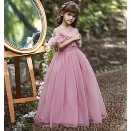 Girl Dresses DSP A Line Off Shoulder Tulle Flower For Wedding Party Pricess Dress Birthday Gown Baby 4 6 8 10 Years Old