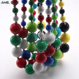 Choker MHS.SUN Fashion Kids Girls Chunky Colorful Beaded Necklace For Boy Children Handmade Bubblegum Jewelry Party 1PC