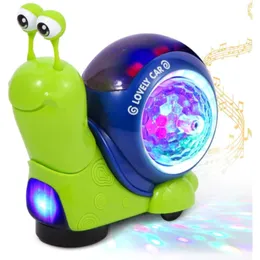 Dekorativa föremål Figurer Creative Crawling Crab Baby Toys With Music och LED Light Toddler Interactive Developy Walking Mage Time Toy for Babies 230926