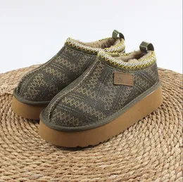 Tkana platforma w stylu etnicznym Australia Uggslies Buty Wzrostu się futra jednoczęściowe bawełniane buty miłośnika miłośnika