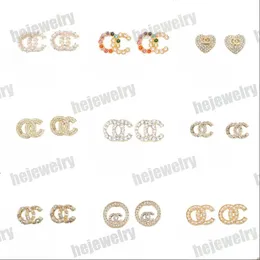 Projektanci biżuterii z modą Orecchini plate Sier Womens Mens mają modne kolczyki Orrous Mały Złoty Projektant Letter -Colding Jewlery XB01