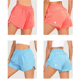 Damesmode LU LUL-0160 Yogashorts Broek Dames Oefening Fitnesskleding Meisjes Runn Elastic Gymbroek Dames Trekkoord gevoerd Sportkleding Kort 7YMV