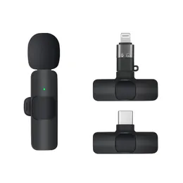 K9 Trådlös Lavalier -mikrofon för iPhone Plug and Play, YouTube Facebook Video Live Intelligent Noise Reduction Mini Microphone 2 Pieces