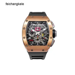 Richardmill Watch Mechanical Watches Richar Milles Felipe Massa Chronograph Rose Gold Men #039;s Rm011