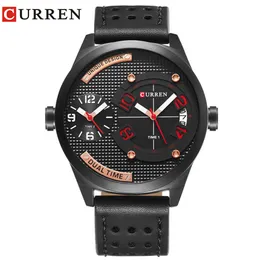 أزياء العلامة التجارية Curren Busist Wrist Watch Casual Quartz Men's Watch Leather Strap Clock Relogio Masculino Horloges Mannens SA221Z