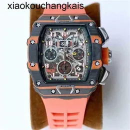 Richasmills Watch Milles Zf Fabrika Otomatik Hareket Tourbillon Mens Mekaniği Karbon Fiber ETA 7750 Kauçuk Safir Spor ES