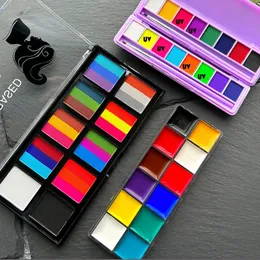 Pittura per il corpo Tatuaggi Art Palette Trucco Multicolor Kit per body painting per il viso Natale Regalo di Halloween Vitalità Festa Sicuro per i bambini Flash non tossico 230926