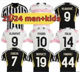 soccer jerseys 2023 2024 home away MILIK DI MARIA VLAHOVIC KEAN POGBA CHIESA McKENNIE LOCATELLI football shirt 22 23 24 Kits men and Kids unifor JUvEntUs