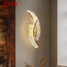 Wall Lamp RONIN Postmodern Brass Lights Sconces Simple Feather Shape Fixtures Decorative For Home