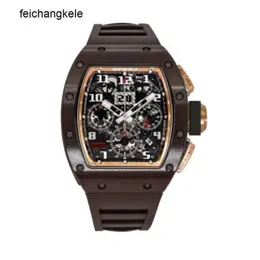 Richardmill Watch Mechanical Watches Richar Milles Brown Ceramic Rose Gold Tzp Asia Edition Men #039;s Rm011