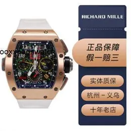 Richardmill Wristwatches Richardmill RM1102 Mens Watch 18k Rose Gold Calendar Time Month Double Time Zone Automatic Mechanical Famous Watch Luxury Single Wat HBC2