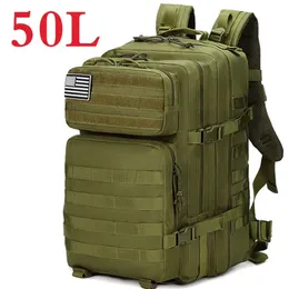 Zaino 50L Zaino tattico militare per uomo Borse impermeabili di grande capacità Sport all'aria aperta Escursionismo Campeggio Caccia Trekking Zaini 230927