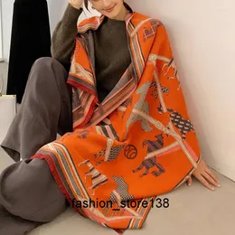 Lenços lenços cachecol quente cachecol feminino cashmere xale de comprimento médio moda senhora corrente de transporte decorativo foulard pashmina cobertor feminino 2022