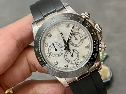 Orologio Business da Uomo di Lusso Movimento ETA 7750 Cassa in acciaio inossidabile 904 spessore 12,4 mm Cinturino in caucciù quadrante piccolo funzionante in vetro zaffiro e scatola