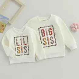 Family Matching Outfits Citgeett Autumn Kids Toddler Girls Sweatshirts Long Sleeve Leopard Letter Print Loose Pullovers Fall Tops Clothes 230927