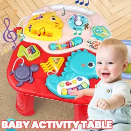 Lärande leksaker baby aktivitetsbord musikaliska leksaker ljudtillverkare spel för spädbarn sensoriska leksaker multifunktionell rörelse som utvecklar pedagogiska leksaker 230926