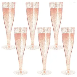 Disposable Cups Straws 10Pcs 4.5OZ/135ml Cocktails Goblet Wedding Party Bar Event Supplies Cup Red Wine Glasses Champagne Flute